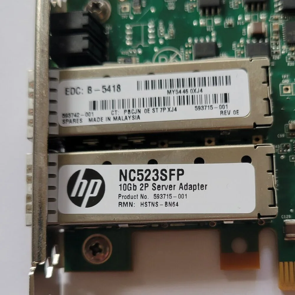HP NC523SFP 10Gb 2-Port Server Network Adapter 593715-001 ~ Great Used Condition